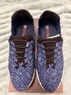 Bernie Mev Woven Slip-On Sneakers — Denim Blue